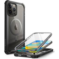 Supcase i-Blason Ares Designed for iPhone 14 Pro Case Compatible with MagSafe 6.1 inch (2022) Dual Layer Rugged Clear Bumper Case with Built-in Tempered Glass Screen Protector -Black [MagSafe Glass]